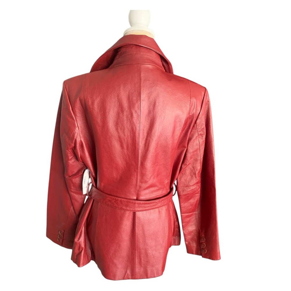 NWT East Fifth Red Genuine Leather Jacket – Belted, Lined | Size L | $225 Retail - Picture 5 of 5